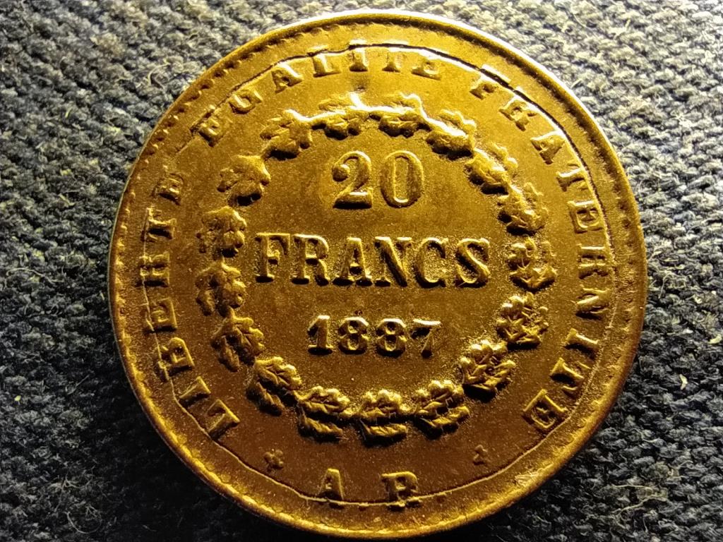 Franciaország 20 frank 1887 másolat belül üreges