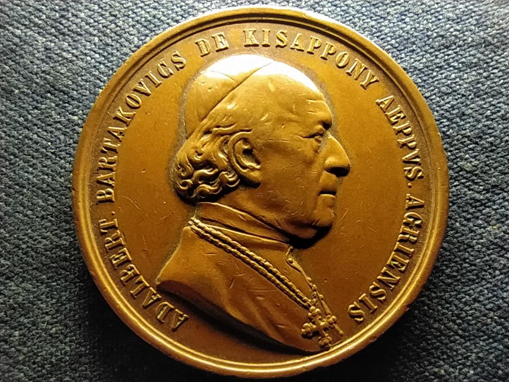 Kisapponyi Bartakovics Adalbert egri érsek 1865 bronz emlékérem 42,35g 44mm