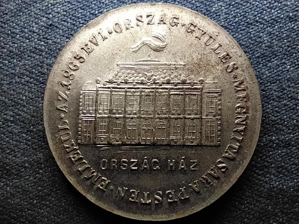 Emlékül az 1865. évi országgyűlés megnyitására ezüstözött bronz érem 40mm 27,55g