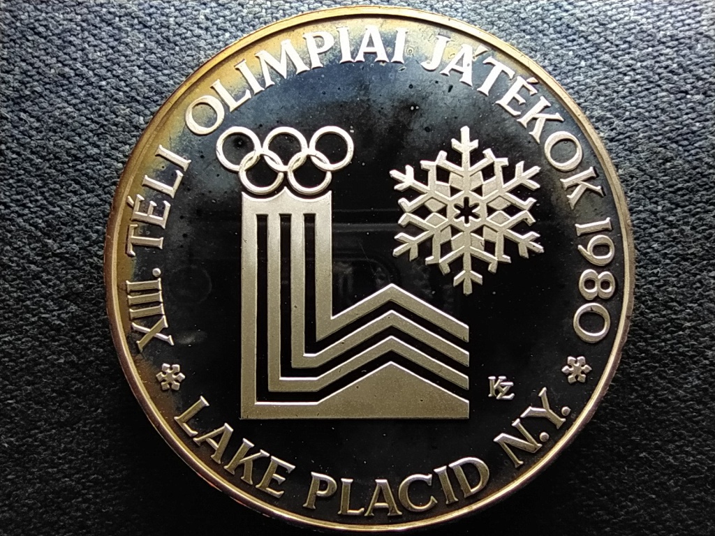 XIII. Téli olimpiai játékok Lake Placid .640 ezüst 500 Forint 1980 BP PP BANKI TOK