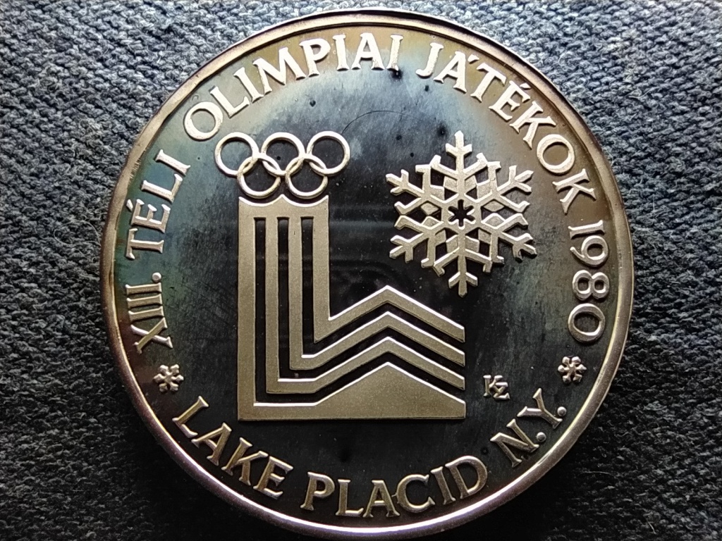 XIII. Téli olimpiai játékok Lake Placid .640 ezüst 200 Forint 1980 BP PP BANKI TOK