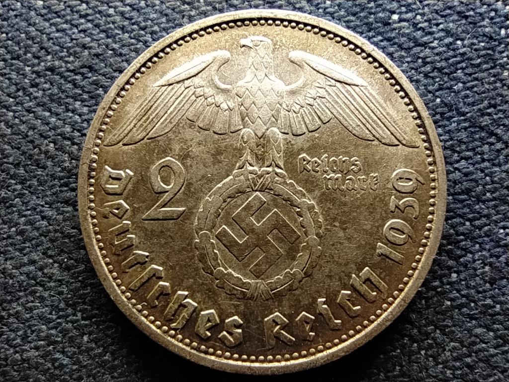 Németország Horogkeresztes .625 ezüst 2 birodalmi márka 1939 F