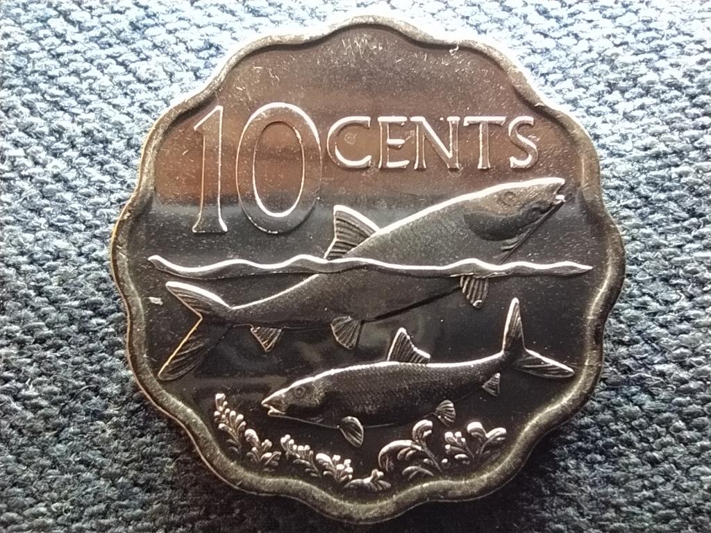 Bahama-szigetek II. Erzsébet (1952-) csonthal 10 cent 2007 UNC FORGALMI SORBÓL