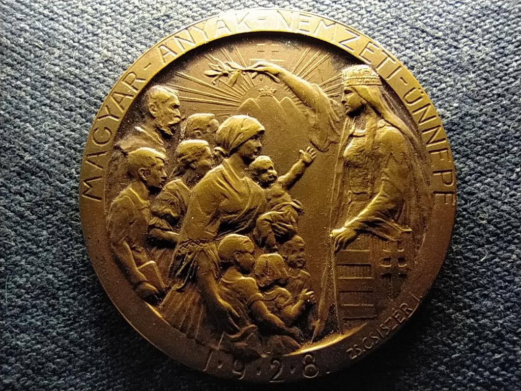 Magyar Anyák Nemzeti Ünnepe 1928 bronz emlékérem 40mm