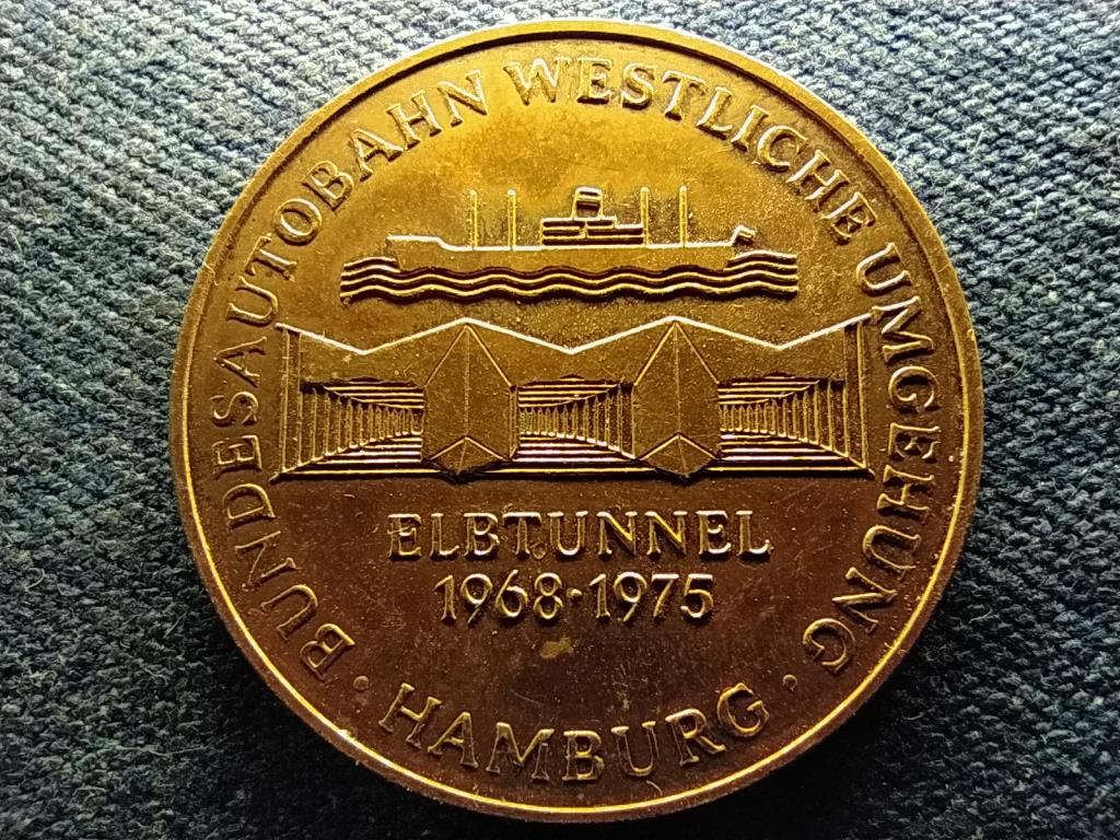 Az Elba-alagút megnyitása az autóforgalom számára 1975 bronz érem 34,5mm