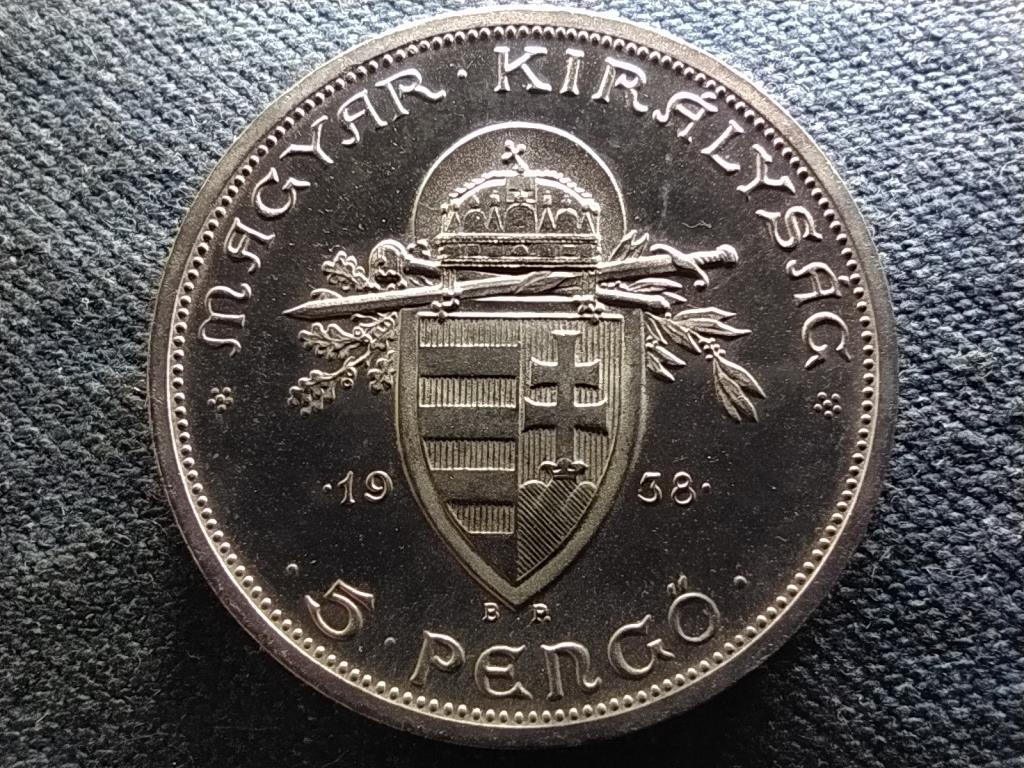 Szent István .640 ezüst 5 Pengő 1938 BP EXTRA!