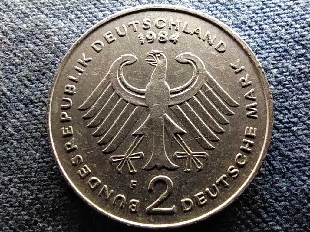 Németország 20 éves az NSZK Konrad Adenauer 2 Márka 1984 F RITKÁBB