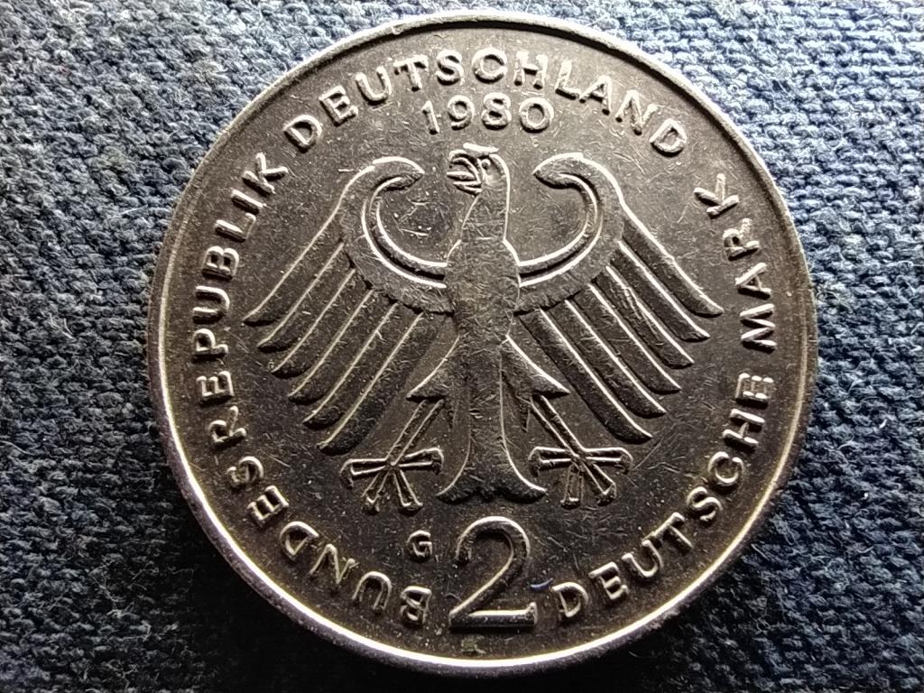 Németország 20 éves az NSZK Konrad Adenauer 2 Márka 1980 G