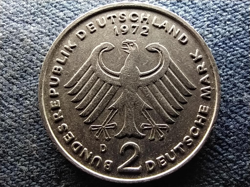 Németország 20 éves az NSZK Konrad Adenauer 2 Márka 1972 D