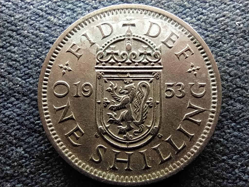 Anglia II. Erzsébet (1952-) skót címerpajzs 1 Shilling 1953