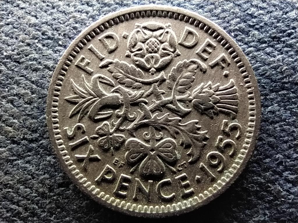 Anglia II. Erzsébet (1952-) 6 Penny 1955