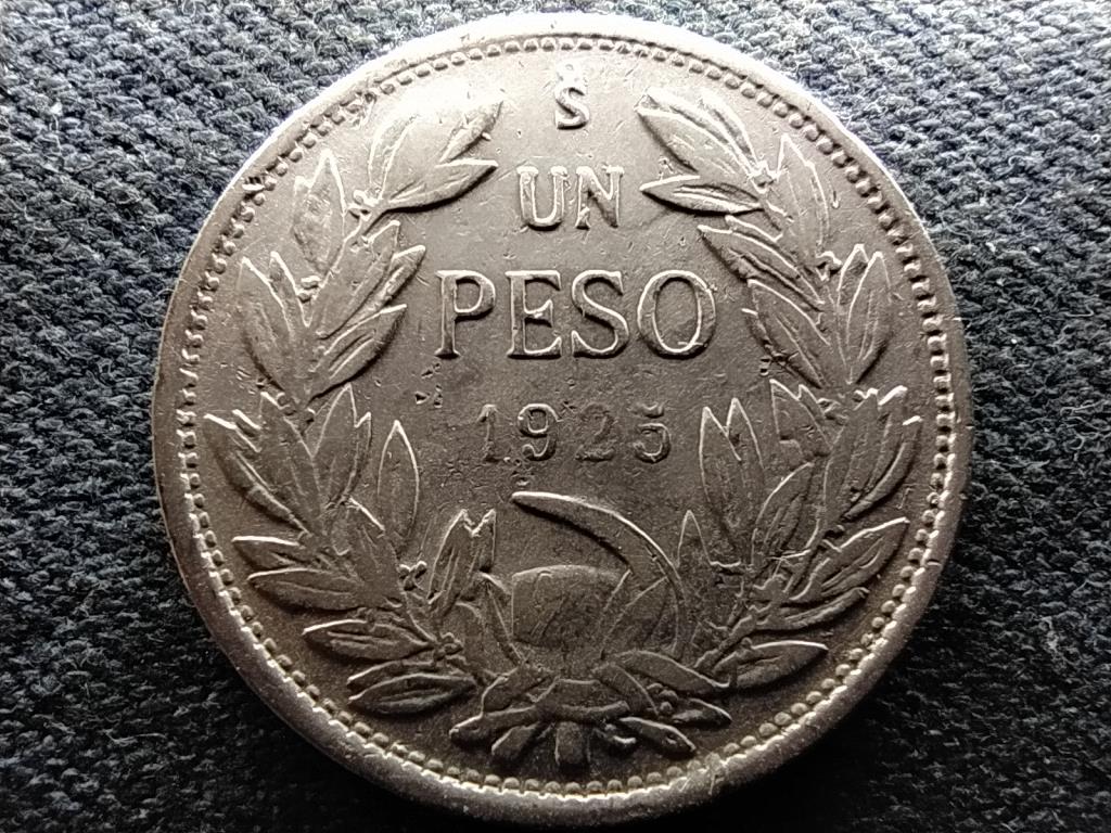 Chile Köztársaság (1818-) .500 ezüst 1 peso 1925 So