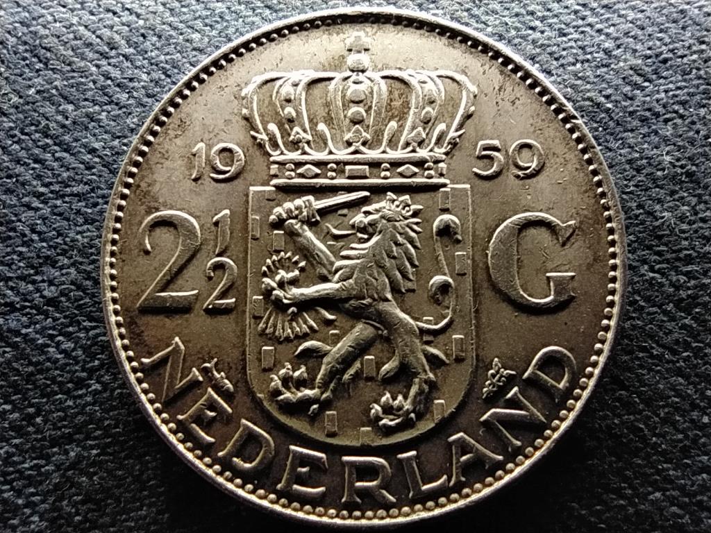 Hollandia I. Julianna (1948-1980) .720 ezüst 2 1/2 Gulden 1959