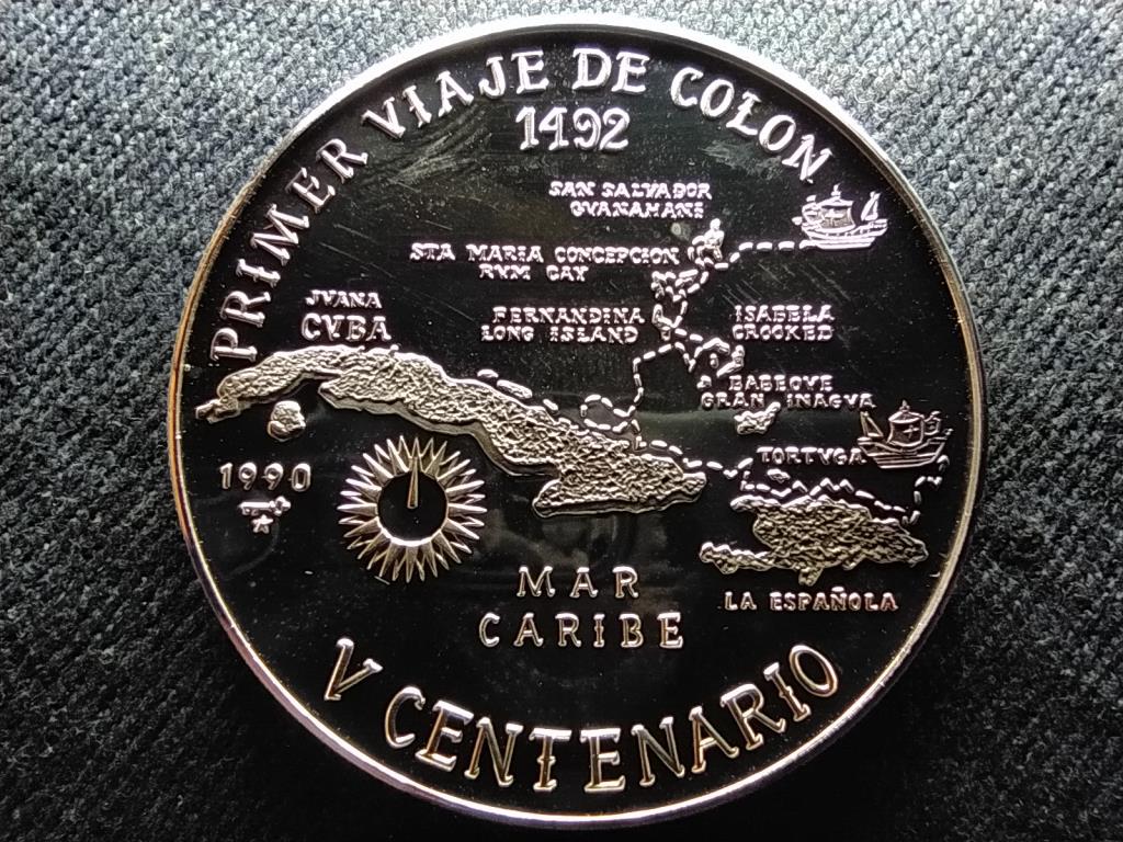 Kuba Kolumbusz első utazása .999 ezüst 10 Pezó 1990 PP