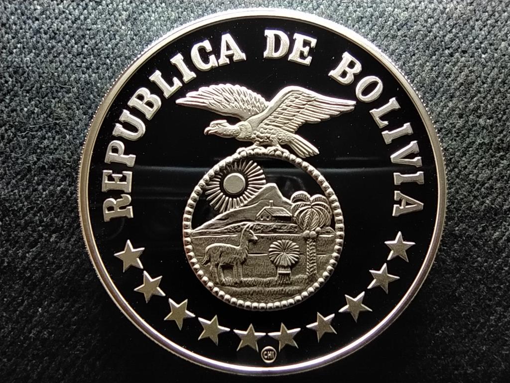 Bolívia Köztársaság (1825-2009) .925 ezüst 200 bolíviai pezó 1979 CHI PP