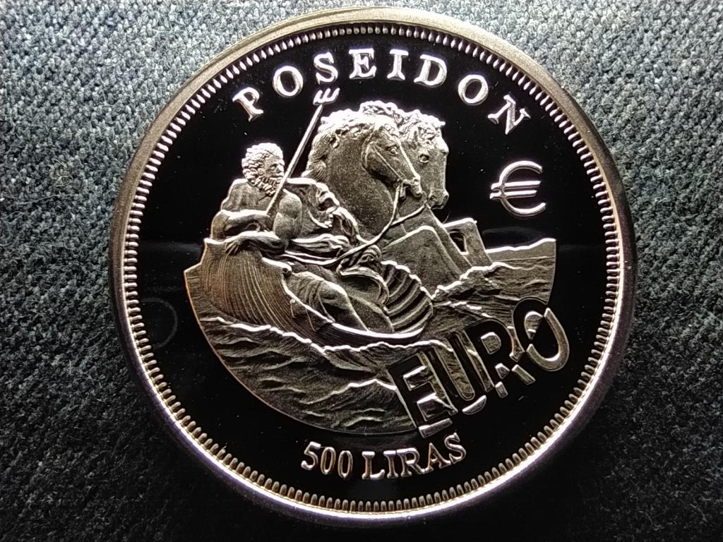 Málta Poseidon .925 ezüst 500 Líra 2001 PP