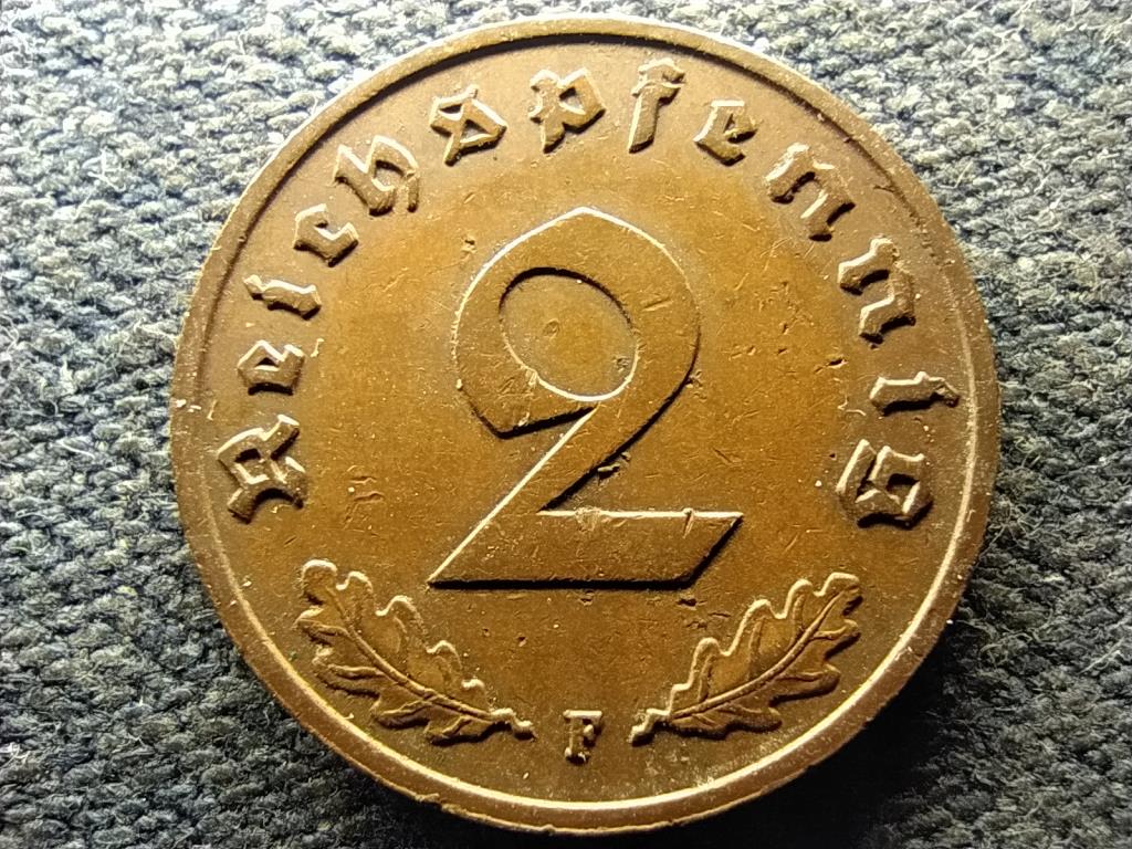 Németország Horogkeresztes 2 birodalmi pfennig 1938 F