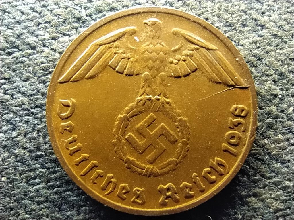 Németország Horogkeresztes 1 birodalmi pfennig 1938 D
