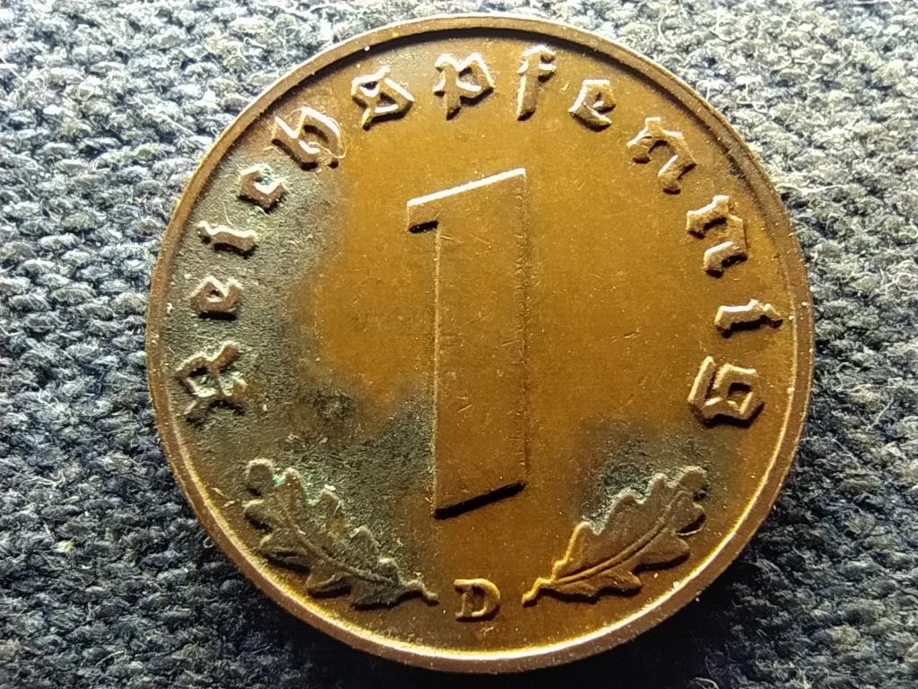 Németország Horogkeresztes 1 birodalmi pfennig 1938 D