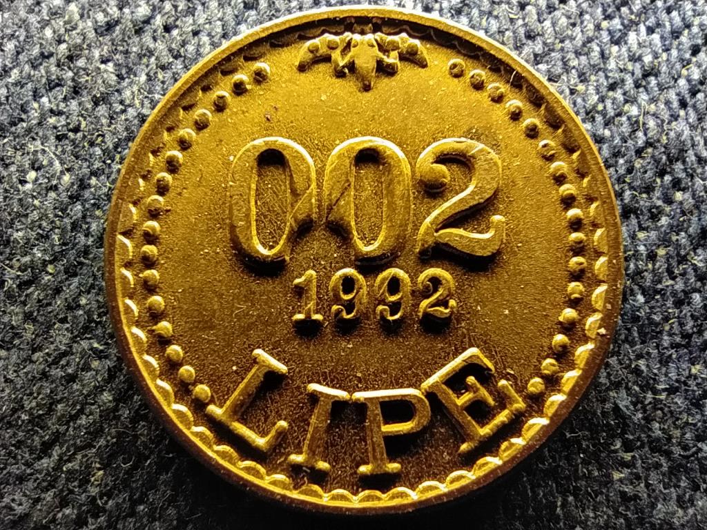 Szlovénia 0.02 lipe zseton 1992