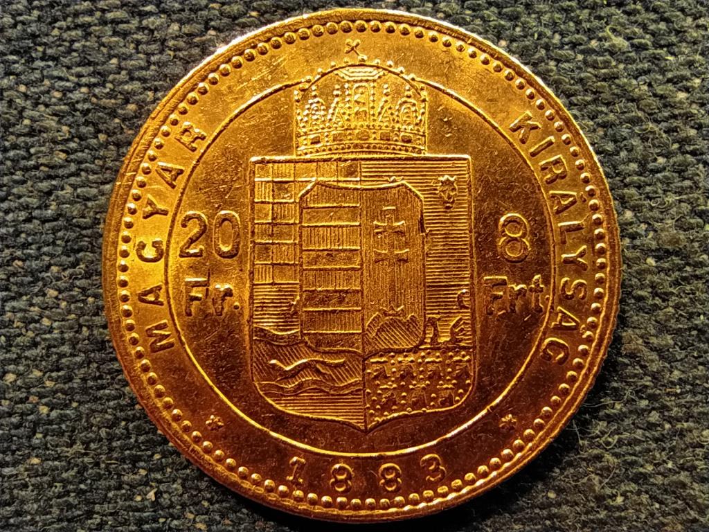 Ferenc József .900 arany 8 Forint 6,4516g 1883 KB
