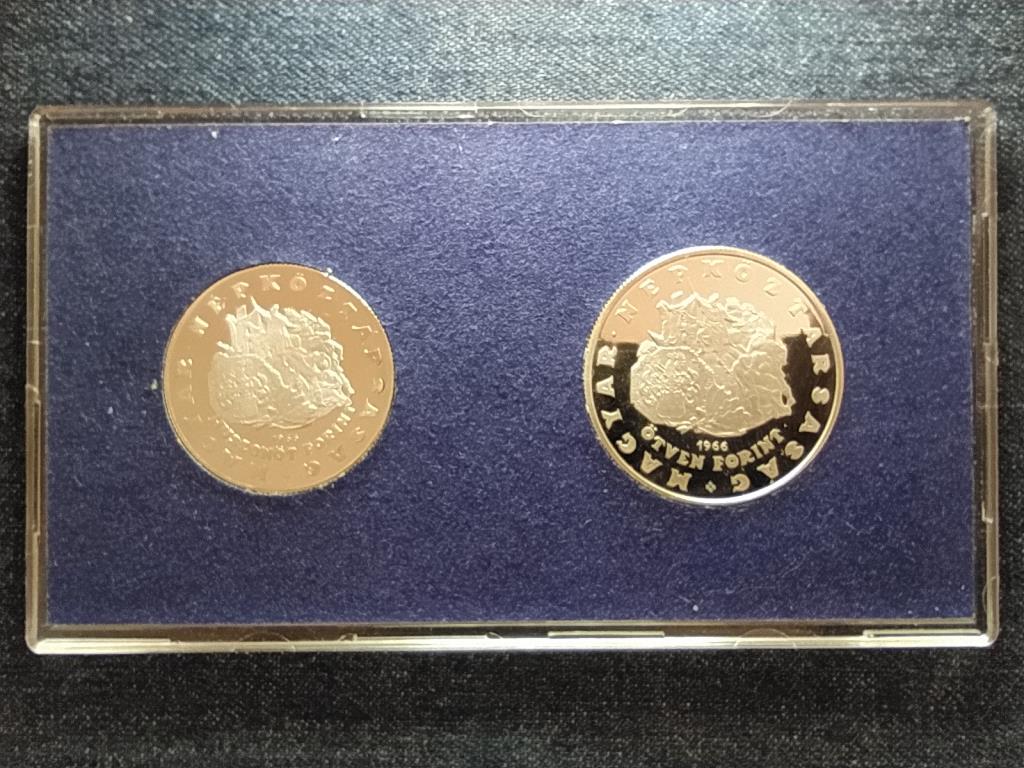 Zrínyi Miklós ezüst 25-50 Forint pár 1966 eredeti MNB tokban