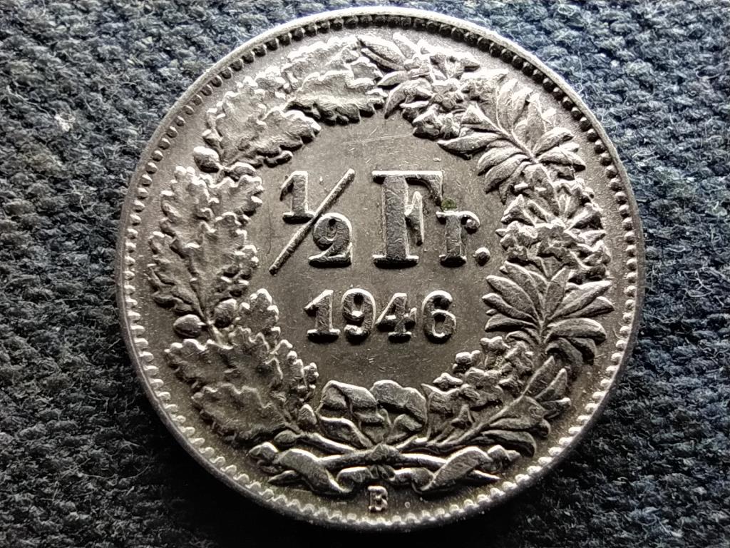 Svájc .835 ezüst 1/2 Frank 1946 B