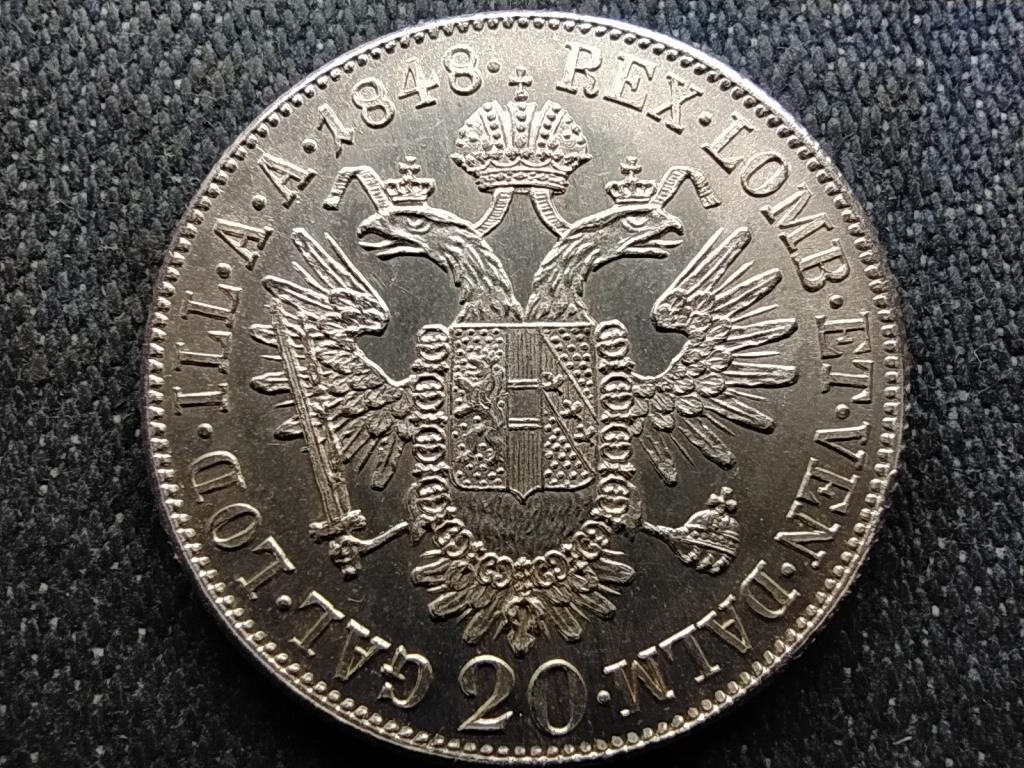 Ausztria V. Ferdinánd (1835-1848) .583 ezüst 20 Krajcár 1848 A UNC ROLNIBÓL