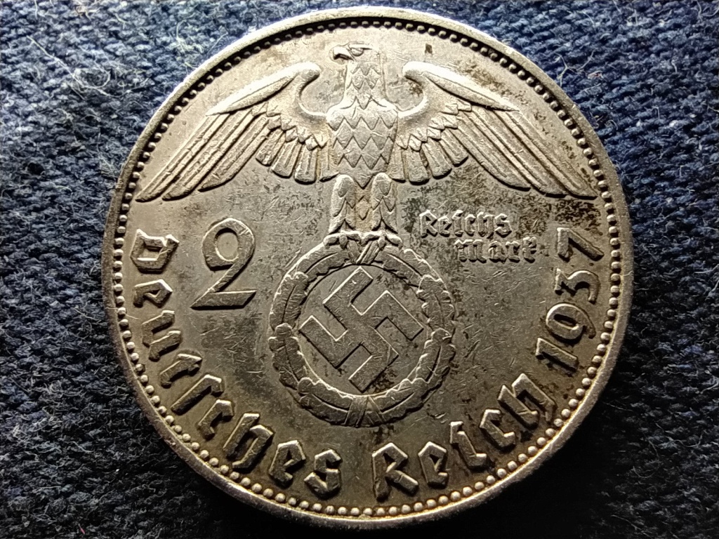 Németország Horogkeresztes .625 ezüst 2 birodalmi márka 1937 E RITKÁBB