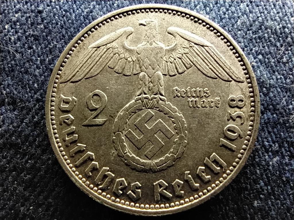Németország Horogkeresztes .625 ezüst 2 birodalmi márka 1938 J EXTRA