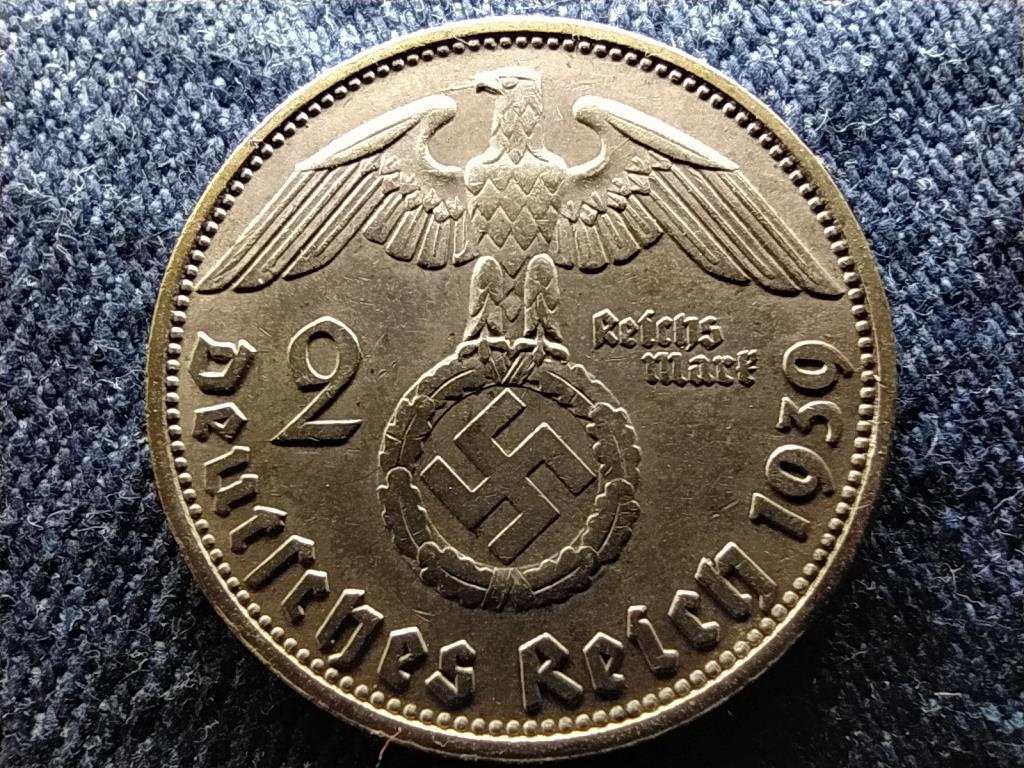 Németország Horogkeresztes .625 ezüst 2 birodalmi márka 1939 D