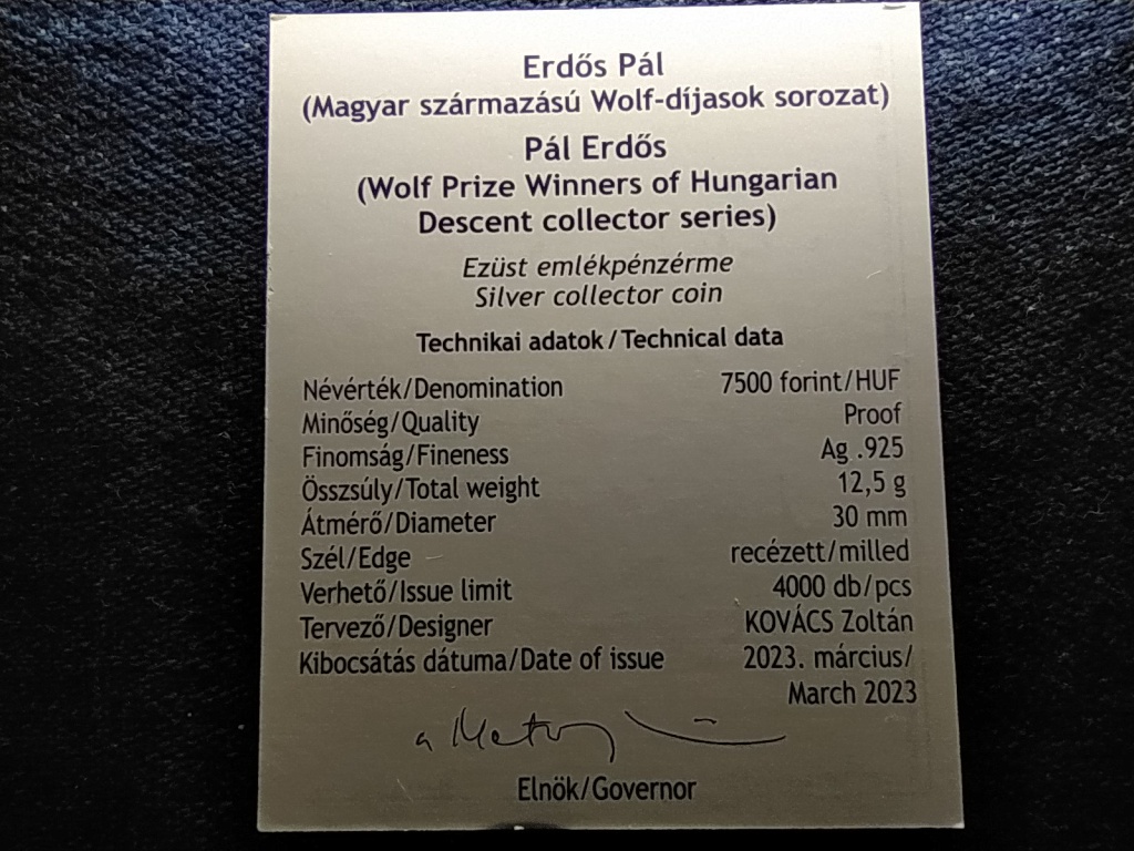 Magyarország Erdős Pál 3000 Forint 2023