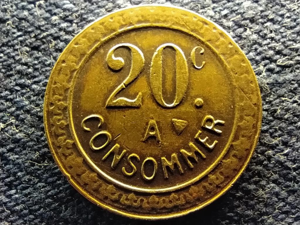 Franciaország Consommer 20 cent token 19 mm