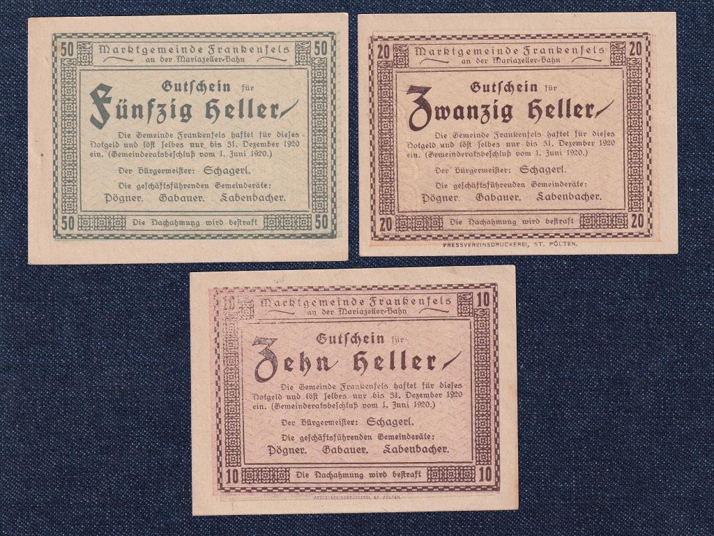 Ausztria 3 darabos szükségpénz szett 1920