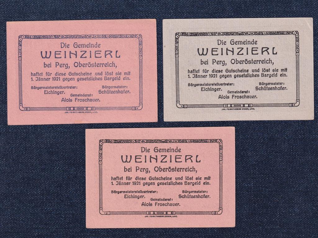 Ausztria 3 darabos szükségpénz szett 1921