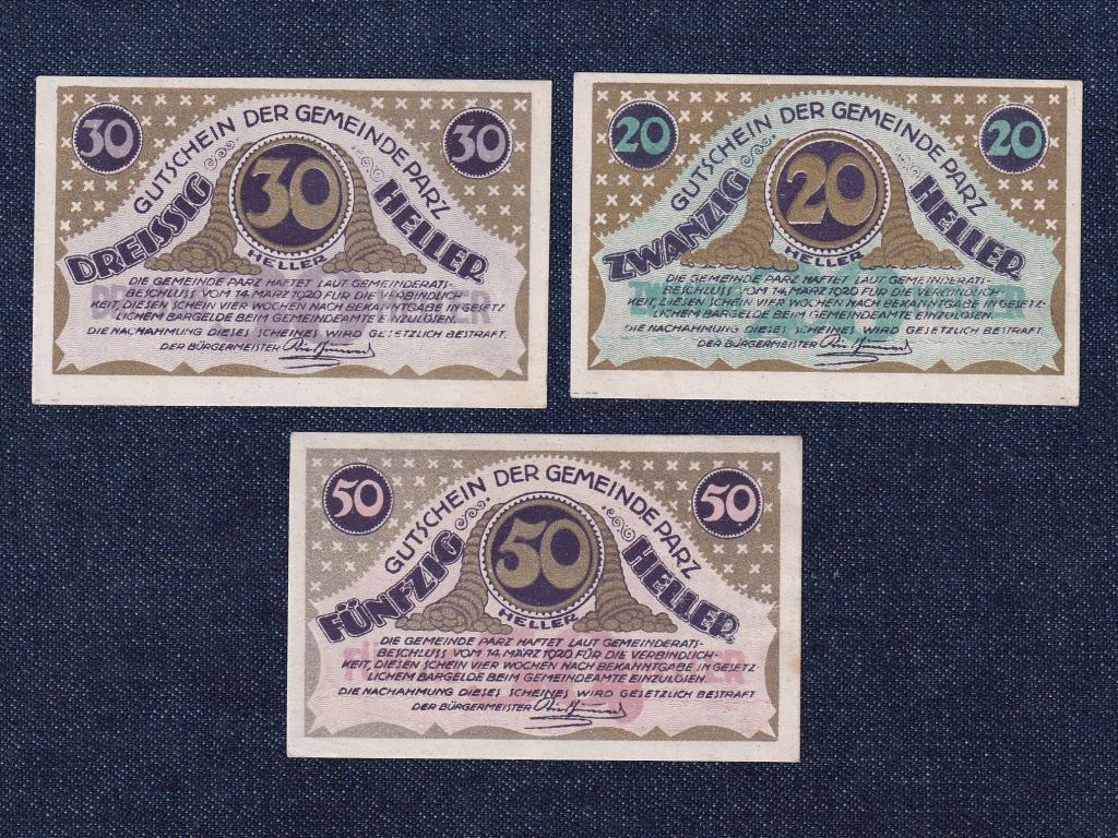 Ausztria 3 darabos szükségpénz szett 1920