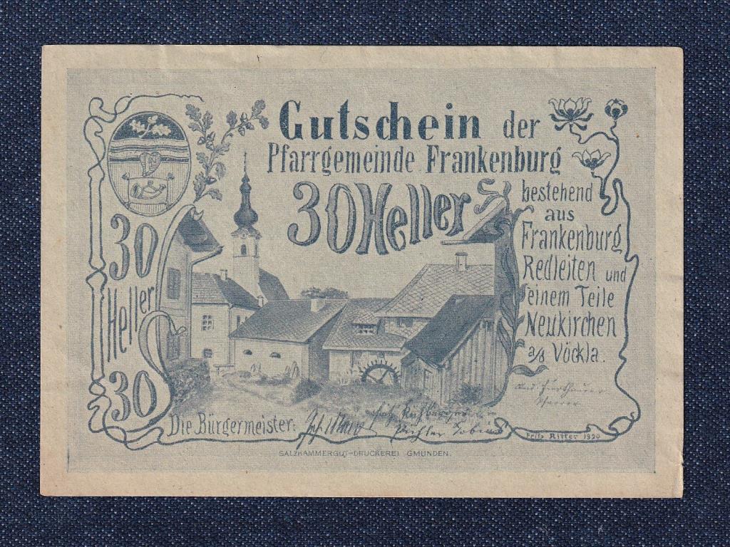 Ausztria Frankenburg 30 Heller szükségpénz 1920