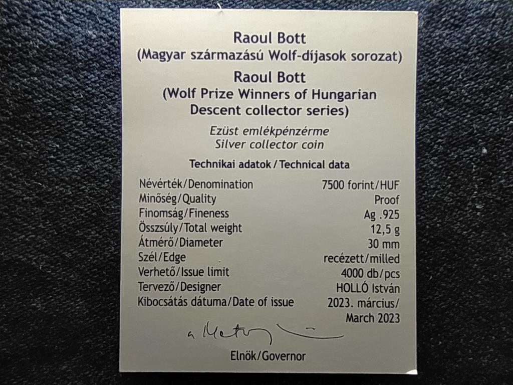 Magyarország Raoul Bott 2023 tanúsítvány