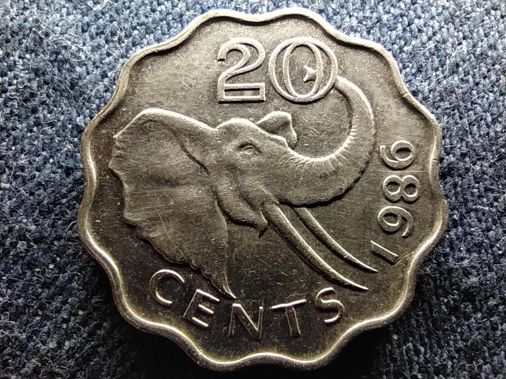 Szváziföld III. Mswati (1986-2018) 20 Cent 1986