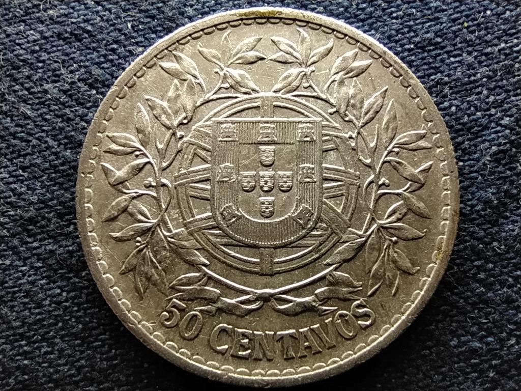 Portugália .835 ezüst 50 Centavos 1912 