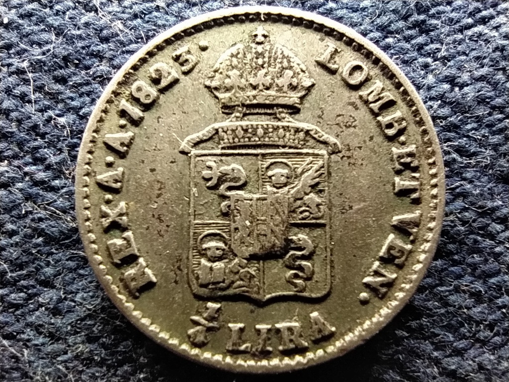 Lombard-Velencei Királyság I. Ferenc (1815-1835) .600 Ezüst 1/4 lira 1823 M 