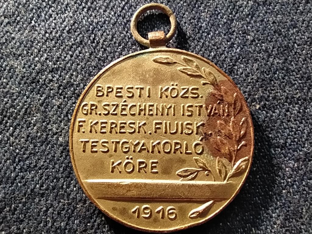BPesti Közs. Gr. Széchenyi István F. Keresk. Fiúisk. Testgyakorló Köre 1916 medál