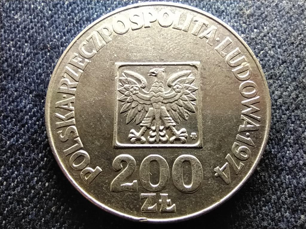 Lengyelország 30 éves a Népköztársaság .625 ezüst 200 Zloty 1974 MW 