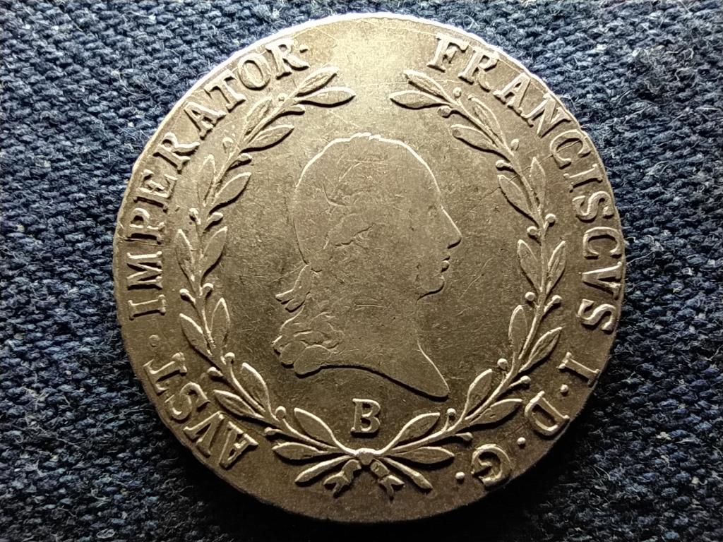Ausztria II. Ferenc .583 ezüst 20 Krajcár 1809 B 