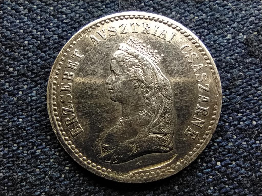 Sissy - Erzsébet Császárné királynévá koronázása, koronázási zseton 1867 3,25g 20mm