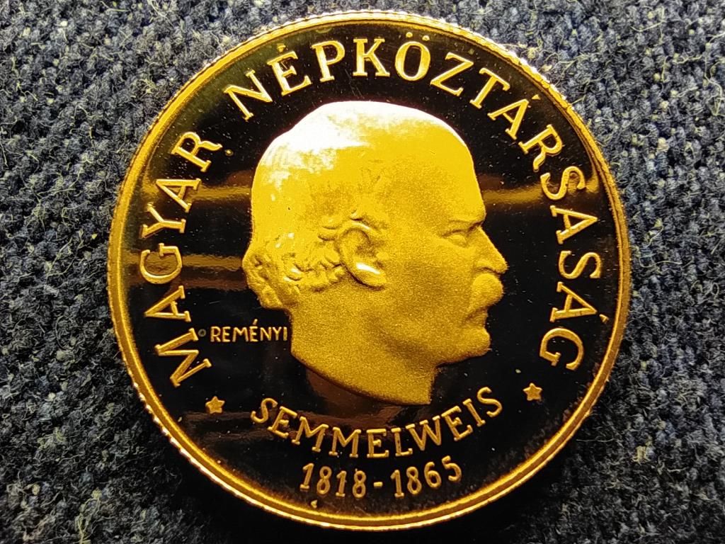 Semmelweis Ignác emlékérme-sorozat arany 50 Forint 4,2g 1968 BP PP