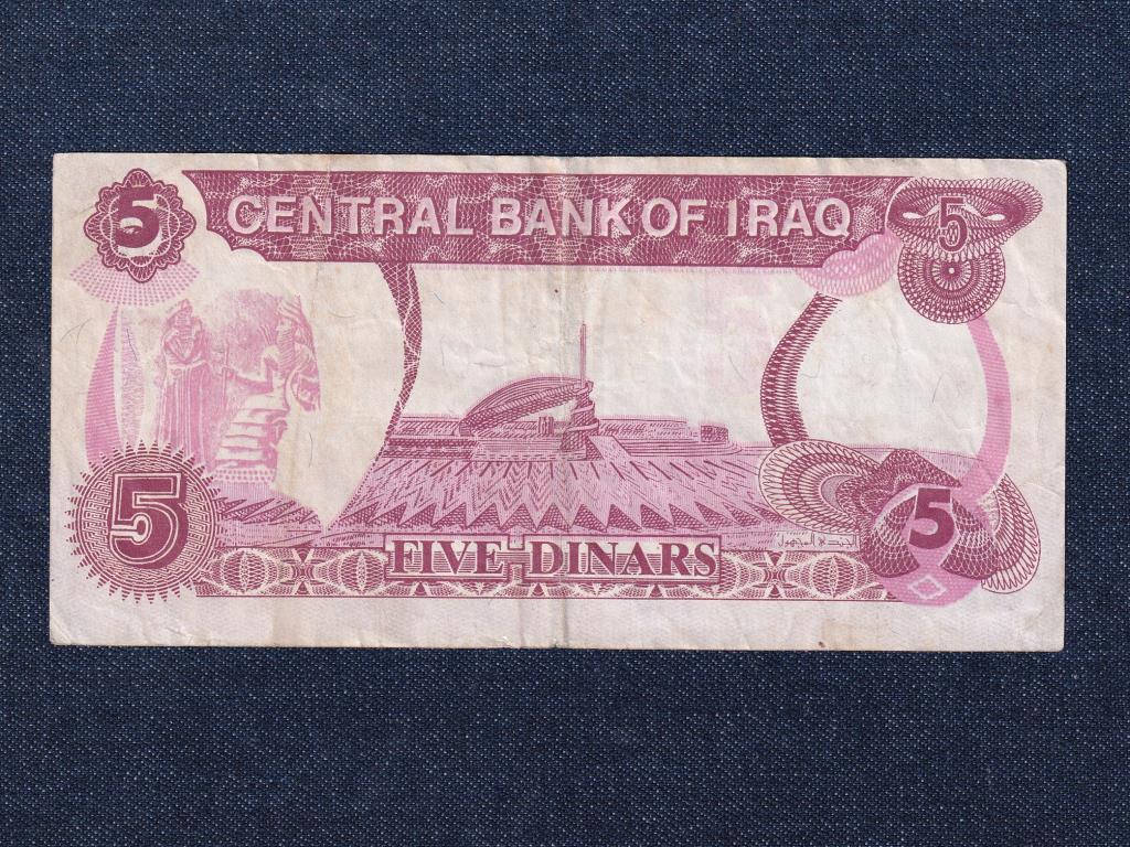Irak Saddam Hussein 5 Dínár bankjegy 1992 