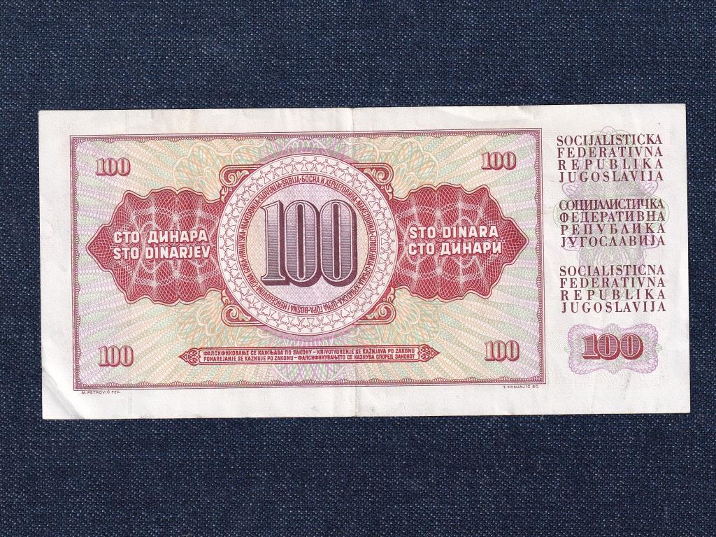 Jugoszlávia 100 Dínár bankjegy 1986 