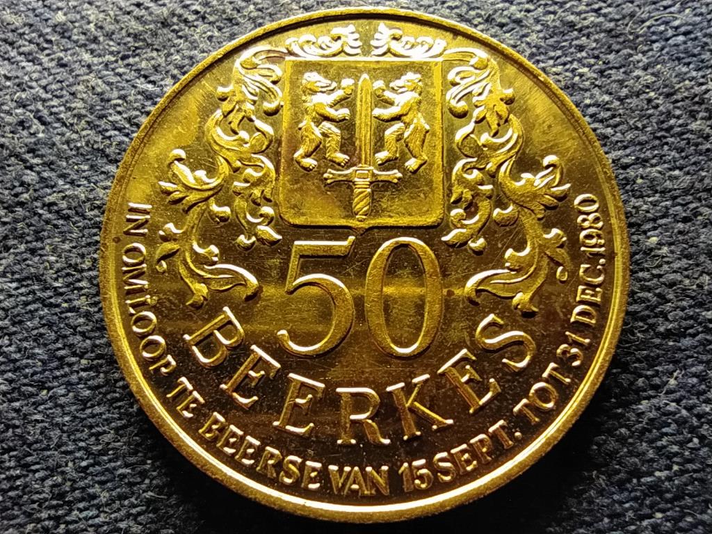 Belgium I. Baldvin 50 frank zseton 30,4mm 1980 Beerse