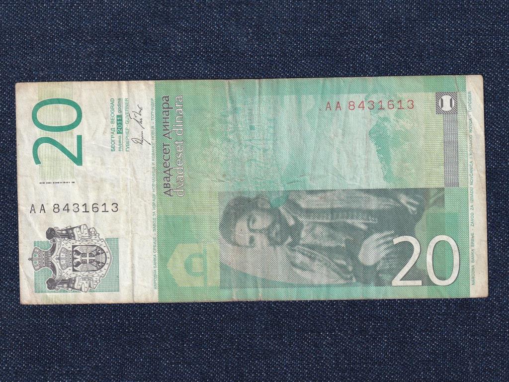 Szerbia 20 Dínár bankjegy 2011 